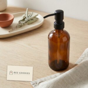 Amber Glass Soap Dispenser