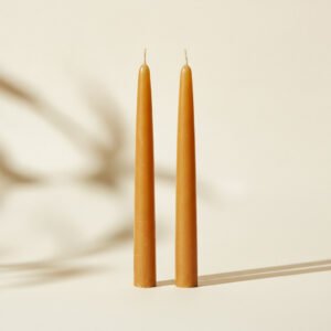 Beeswax Taper Candles, Pair