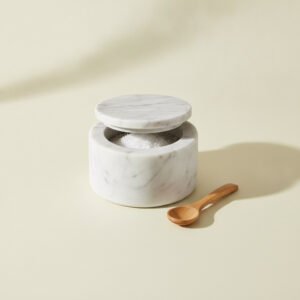 Marble Salt Cellar with Spoon