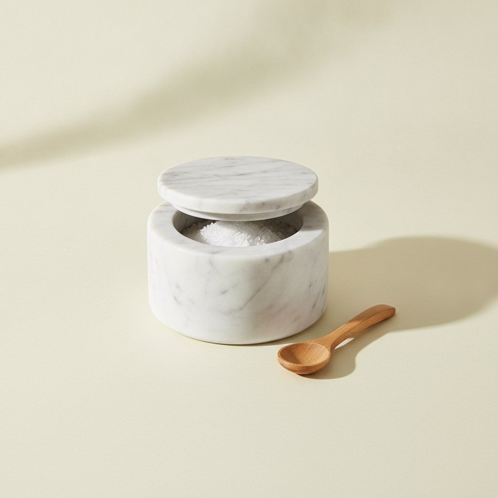 Marble Salt Cellar with Spoon